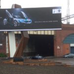 Digital advertising panel on a bespoke structure at Crane Street, Manchester