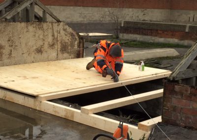 Sealing of open rooflights preventing further water damage to the building January 2017 (13)